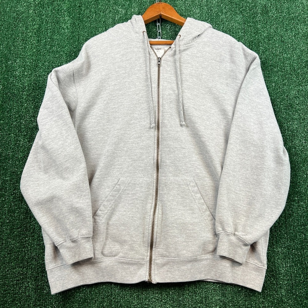 Lee Sport Zip Hoodie Womens XL Gray Fleece Lined Heavyweight Full Zip Modern